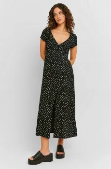 Женское черное платье с узором Черный S Tally Weijl SDRVIFORI