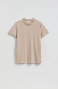 Reserved - Бавовняна футболка в обтяжку - бежевий - WC996-08X