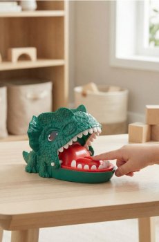 Гра - Палець, що гризе, у формі динозавра - зелений