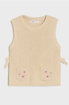 Трикотажний жилет - кремовий