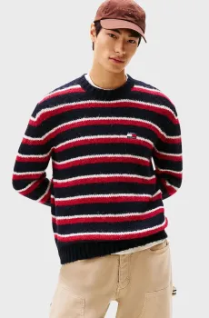 Мужской джемпер в полоску BADGE Разноцветный M Tommy Jeans DM0DM22109