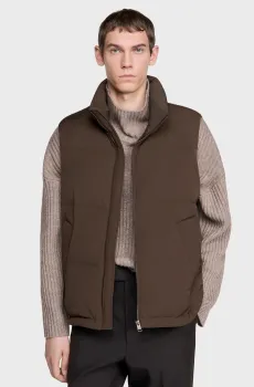 Мужской коричневый жилет Коричневый L Sandro SHPMA00468_Taupe - Kaki