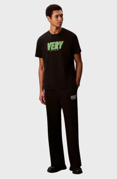 Мужские черные спортивные брюки PREMIUM FLEECE LOGO PINTUCK Черный L Calvin Klein Jeans LV04RD207G