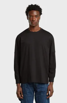 Мужской черный лонгслив Черный XL G-Star RAW D26831,C336