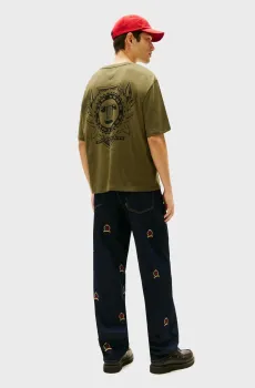 Мужская оливковая футболка 90S BILLS Оливковый L Tommy Jeans DM0DM22332