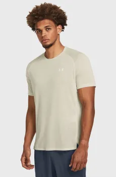 Мужская бежевая футболка UA RUN TRAIL TEE Бежевый S Under Armour 1383239-273