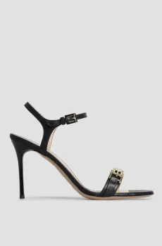 Женские черные кожаные босоножки Черный 37 Baldinini D3E106P9VITE;0000