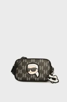 Женская черная сумка с узором K IKONIK 2.0 Черный ONESIZE Karl Lagerfeld 246W3066