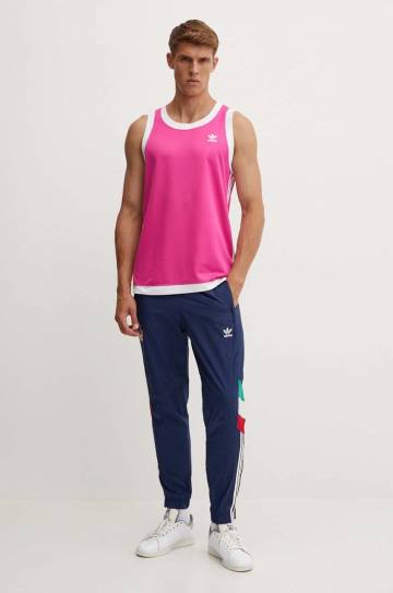 Спортивные штаны adidas Originals цвет синий с узором IY4630 Спортивные штаны adidas Originals цвет синий с узором IY4630