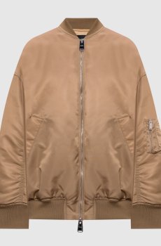 Бежевый бомбер с драпировкой
