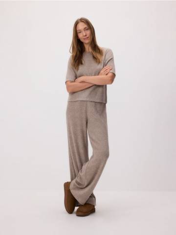 Reserved - LADIES` TROUSERS - кавовий - 640GA-84X