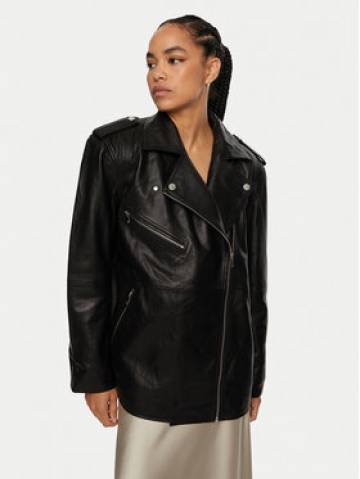 Gestuz Шкіряна куртка Naomi 10909190 Чорний Loose Fit Gestuz Шкіряна куртка Naomi 10909190 Чорний Loose Fit