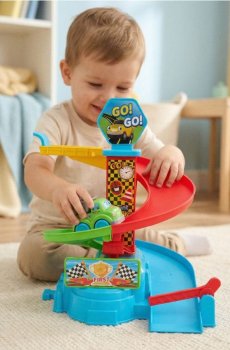 Іграшка - Складна траса з автомобілем - різнобарвний