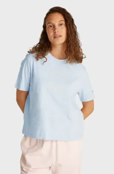 Женская голубая футболка MDRN OUTLINE FLAG Голубой XS Tommy Hilfiger WW0WW45525