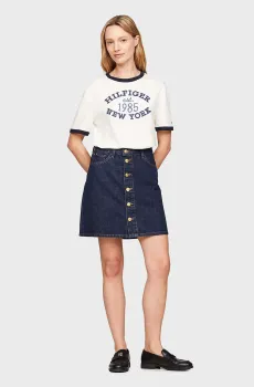 Женская темно-синяя джинсовая юбка DNM MINI SKIRT HW CLER Синий 34 Tommy Hilfiger WW0WW42220
