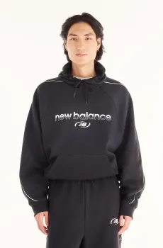 Мужское черное худи Trackside Fleece Черный M New Balance MT62Y14PBK