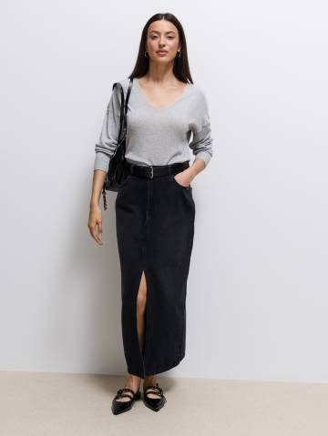 Mohito - Джинсова спідниця - чорний - 32