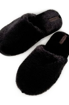 Мужские домашние тапочки Twins HS-LUX закрытые, меховые, графит, размер 40-41 (27 см)