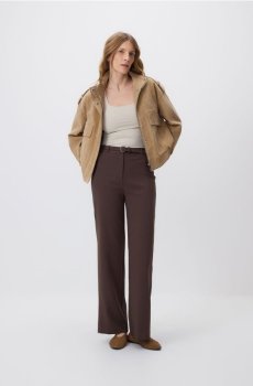 Reserved - Штани з ременем - темно коричневий - 907HU-89X