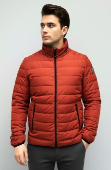 Куртка стеганая короткая кирпичного цвета SB-24258-ducat-bordo