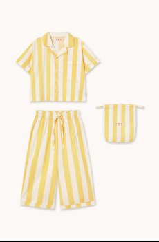 Детская хлопковая пижама Tinycottons YELLOW STRIPES SET