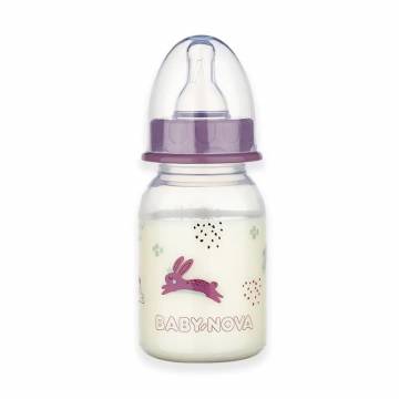 Детская пластиковая бутылочка для кормления Baby-Nova Декор, медленный поток, с рождения до 2 лет, фиолетовая, 120 мл (3960067) Детская пластиковая бутылочка для кормления Baby-Nova Декор, медленный поток, с рождения до 2 лет, фиолетовая, 120 мл (3960067)