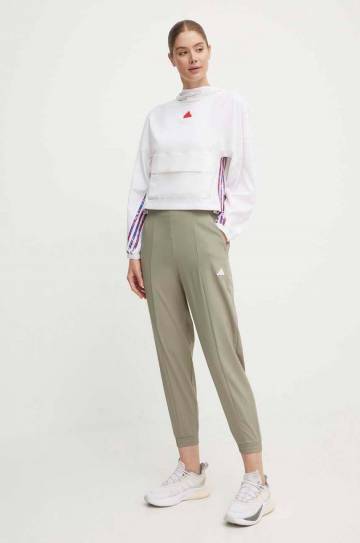 Кофта adidas Express женская цвет бежевый с капюшоном с аппликацией IW8634 Кофта adidas Express женская цвет бежевый с капюшоном с аппликацией IW8634