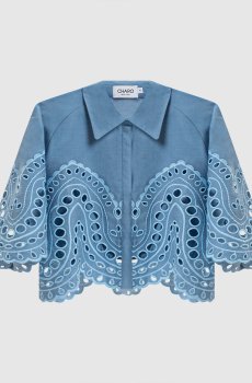 Синяя укороченная блуза Storm