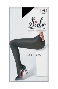 Теплые колготки женские Siela Cotton 180 DEN, Nero, размер 2