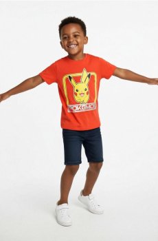 Бавовняна футболка з принтом Pokemon - перцевий червоний