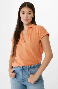 Женское оранжевое льняное поло Оранжевый S Mexx TU2125033W