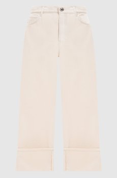 Бежевые джинсы GESTO с отворотами