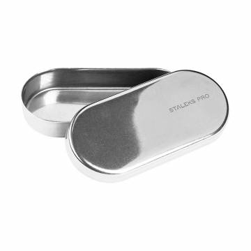 Лоток с крышкой из нержавеющей стали для фрез Staleks Pro LE-20/1, 90*40*15 мм Лоток с крышкой из нержавеющей стали для фрез Staleks Pro LE-20/1, 90*40*15 мм