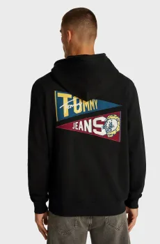 Мужское черное худи TJM REG UNI FLAG TIGER HOODIE Черный S Tommy Jeans DM0DM20266