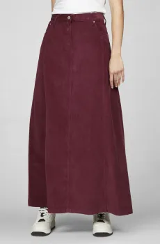 Женская бордовая вельветовая юбка TJW FINE CORD MAXI Бордовый XS Tommy Jeans DW0DW18885