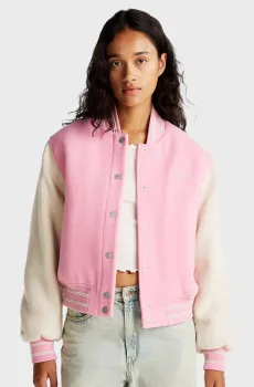 Женский розовый бомбер TJW WOOL VARSITY JACKET EXT Розовый M Tommy Jeans DW0DW19320
