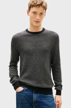 Мужской темно-серый джемпер с узором PIMA Серый S Tommy Hilfiger MW0MW41319