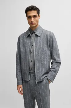 Мужская серая куртка в полоску Серый 50 BOSS 50527905;030