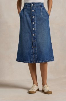 Хлопковая джинсовая юбка Polo Ralph Lauren