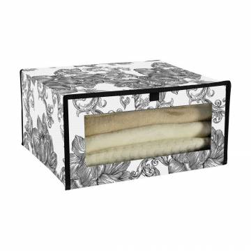 Органайзер для белья Idea Home Anthracite Flowers с крышкой, 40*33*20 см (NP-256 ткан. з/кр д/взуття Anthracite Flowers)