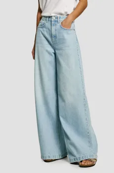 Женские голубые джинсы WIDE LEG JEANS MW STUD Голубой 27 Pepe Jeans PL2050112