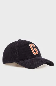 Мужская темно-синяя вельветовая кепка G BADGE CORD CAP Синий ONESIZE Gant 9901290