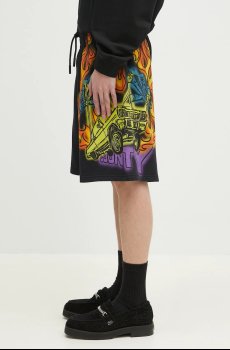 Хлопковые шорты Marcelo Burlon County Flame Comfy Sweatshort Black Red