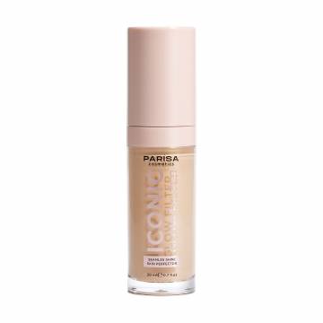 Тональная основа-флюид для лица Parisa Cosmetics Iconic Glow Filter 604 Warm Ivory, 20 мл Тональная основа-флюид для лица Parisa Cosmetics Iconic Glow Filter 604 Warm Ivory, 20 мл