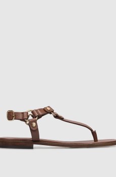 Коричневые кожаные сандалии