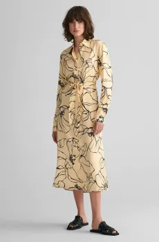 Женское желтое платье с узором SLIM LINE DRAWING Желтый 34 Gant 4503275