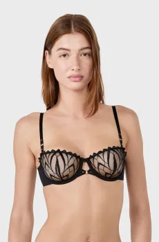Женский черный бюстгальтер-балконет METAMORPHOSE Черный 75B Etam 6555166