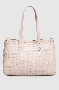 Розовая кожаная плетеная сумка-тоут Salvage