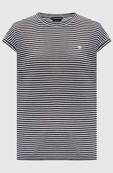 Черный топ в полоску