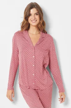 Женская красная рубашка с узором VIKENTIA Красный L Etam 6542677